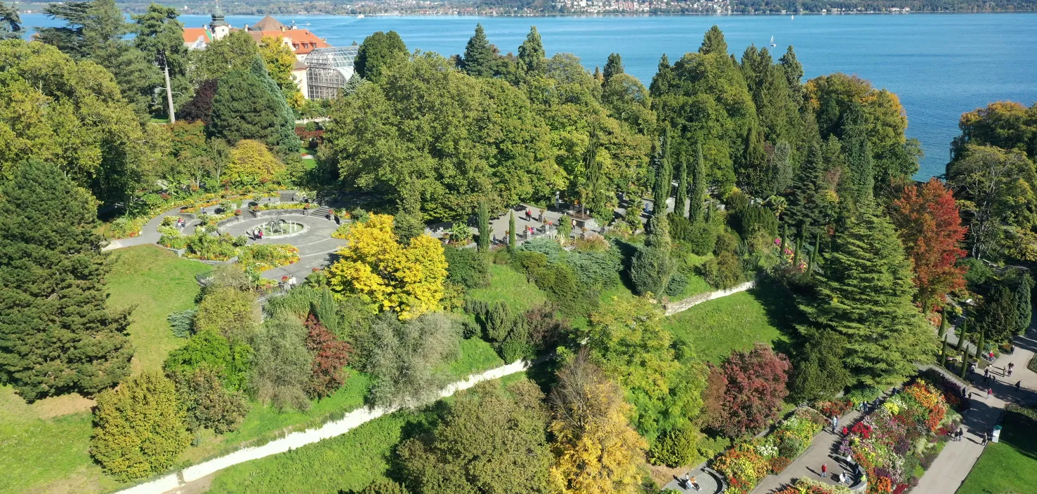 Luftaufnahmen von der Südseite der Insel Mainau