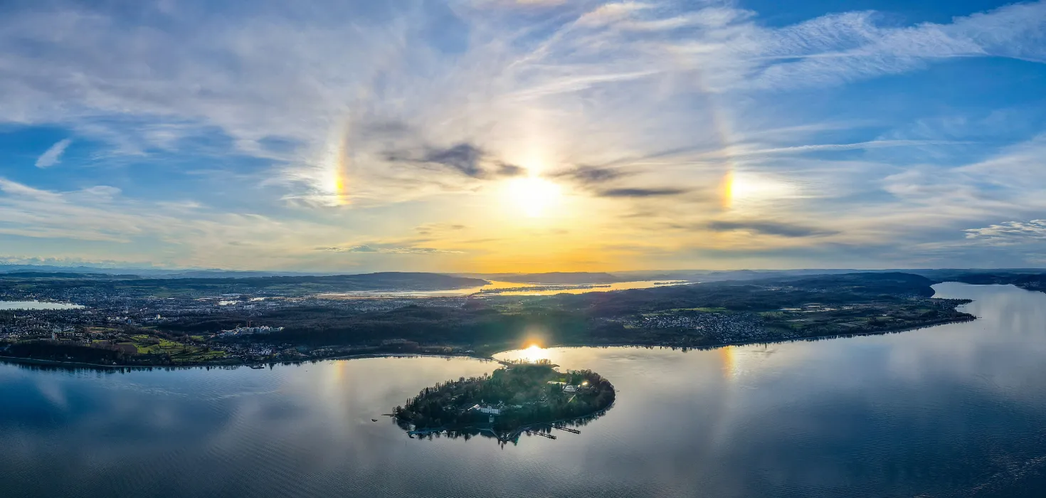 Insel Mainau mit Halo-Schein