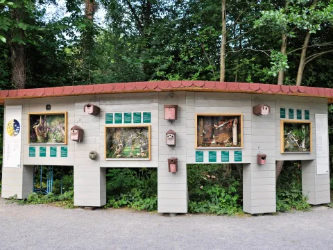 Interaktive Vogelstation auf der Insel Mainau