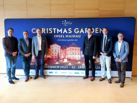 Teilnehmer der Pressekonferenz zum Christmas Garden Insel Mainau