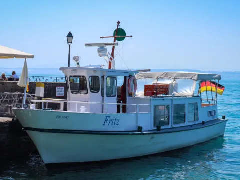 Die "MS Fritz" im Meersburger Hafen 
