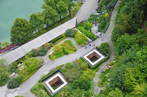 Vogelperspektive Dachgarten der Insel Mainau